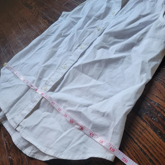 J. Crew Sleeveless Cotton Poplin Shirt in Signature Fit White Size S - Picture 17 of 17